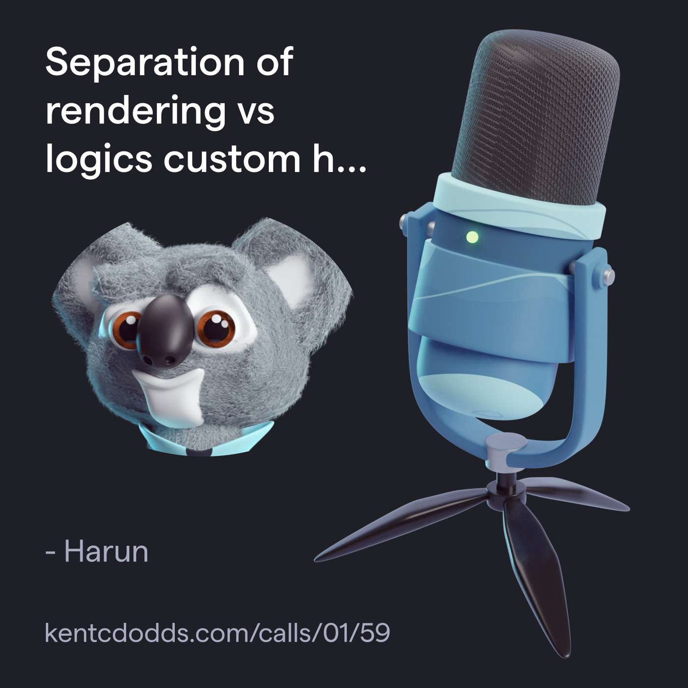 Separation of rendering vs logics custom hooks