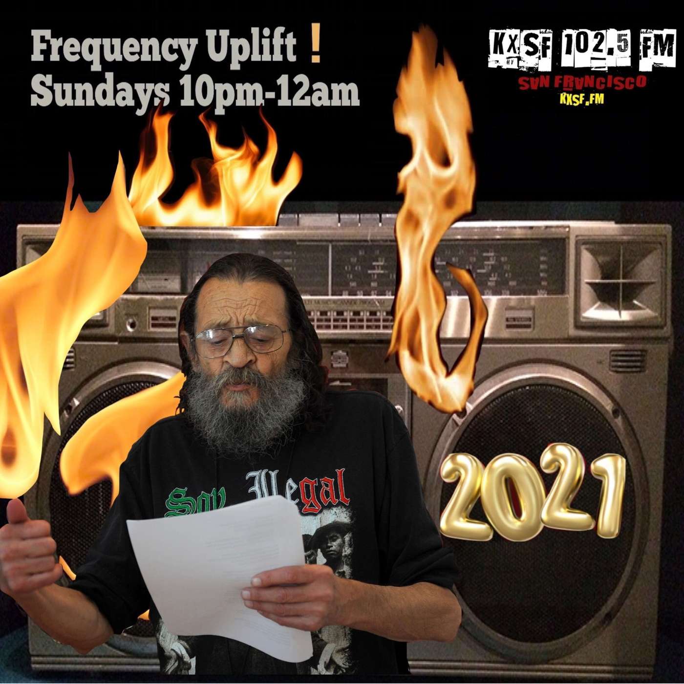 FREQUENCY UPLIFT !   SUN. 01.10.2021  …a new year, second Sunday poetics and love. honoring Q.R. Hand, Jr. episode artwork
