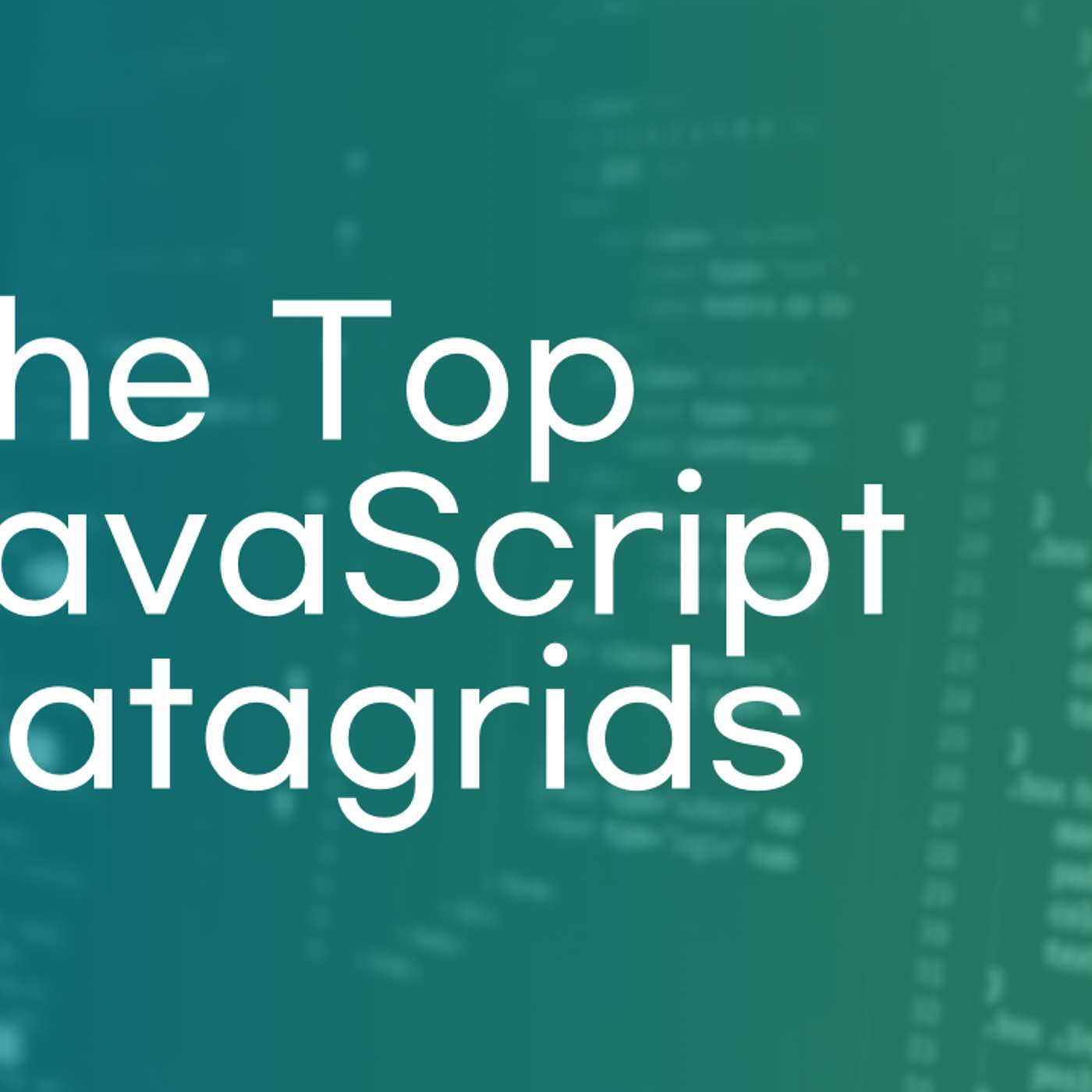The Top JavaScript Datagrids