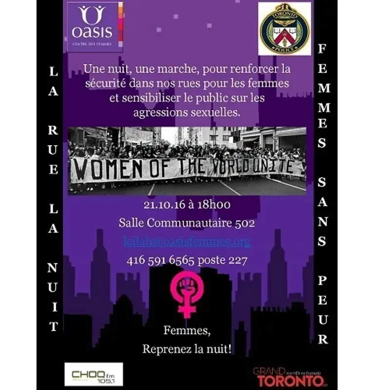 La rue la nuit, Femmes sans peur : L'evenement de Oasis Centre des Femmes
