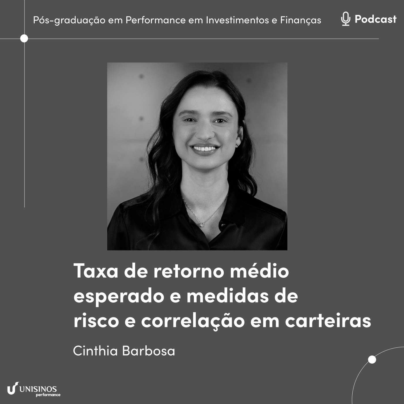Taxa de retorno médio esperado e medidas de risco e correlação