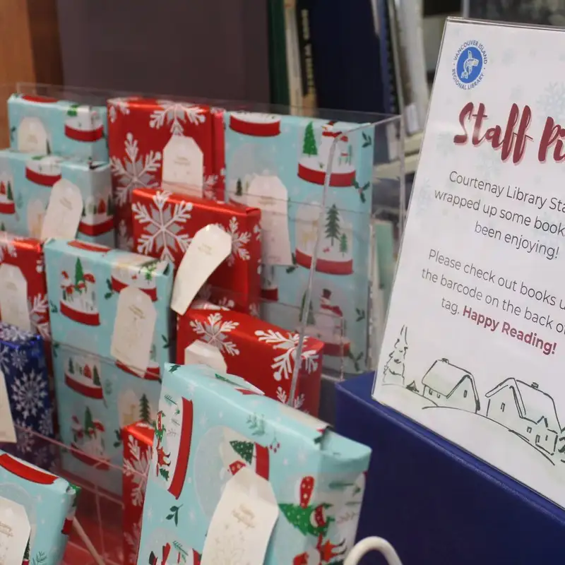 Gift-wrapped library books lend holiday spirit