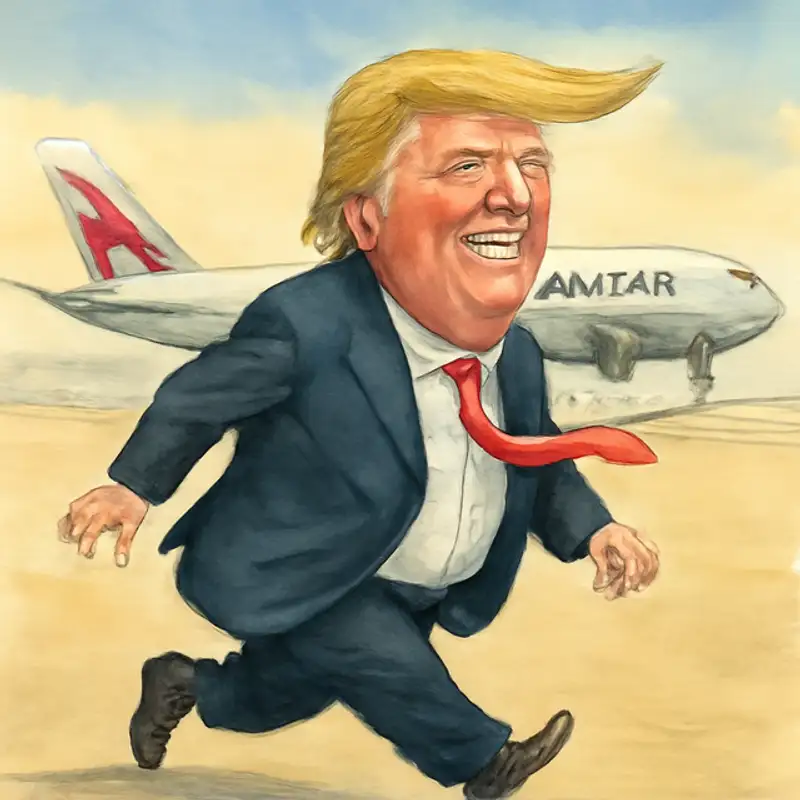 Landing with a Grin The Blitt Illustration That Takes Aim at Trump