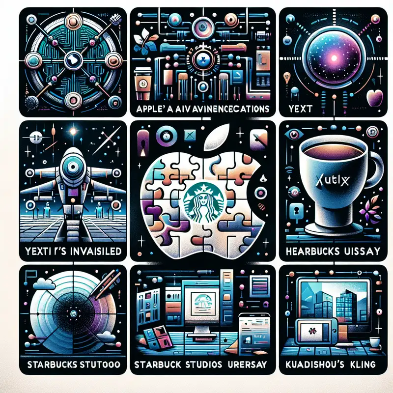 Apple's AI Advancements, Yext acquires Hearsay, Starbucks Studios Unveiled, and Kuaishou's Kling: A Tech News Roundup