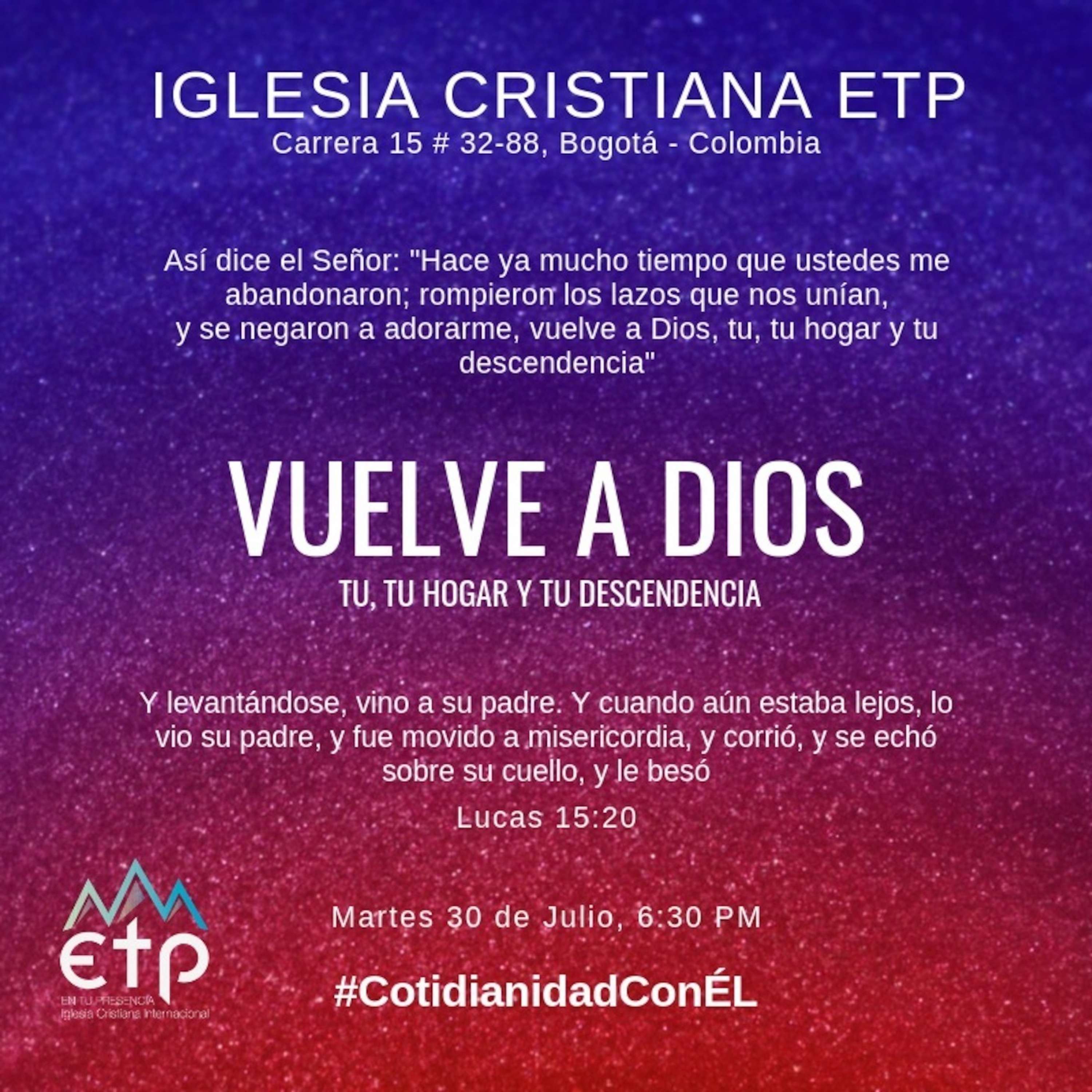 Vuelve a Dios, tu, tu hogar y tu descendencia