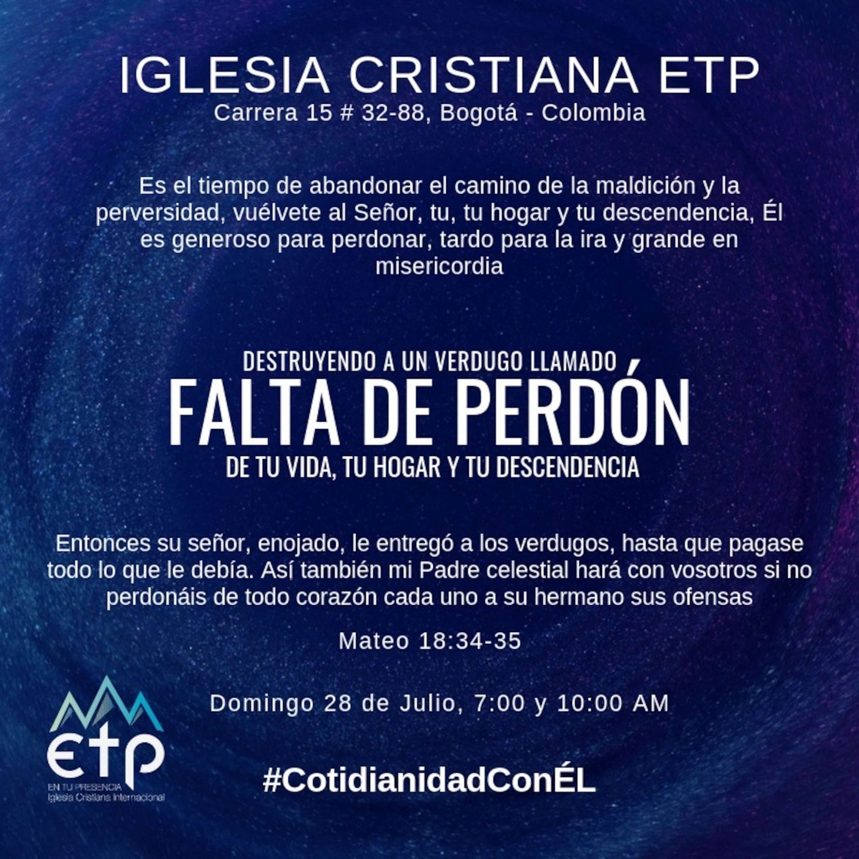Arranca el verdugo llamado: Falta de perdón