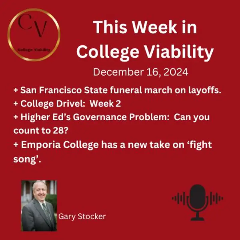 This Week In College Viability (TWICV) for December 16, 2024