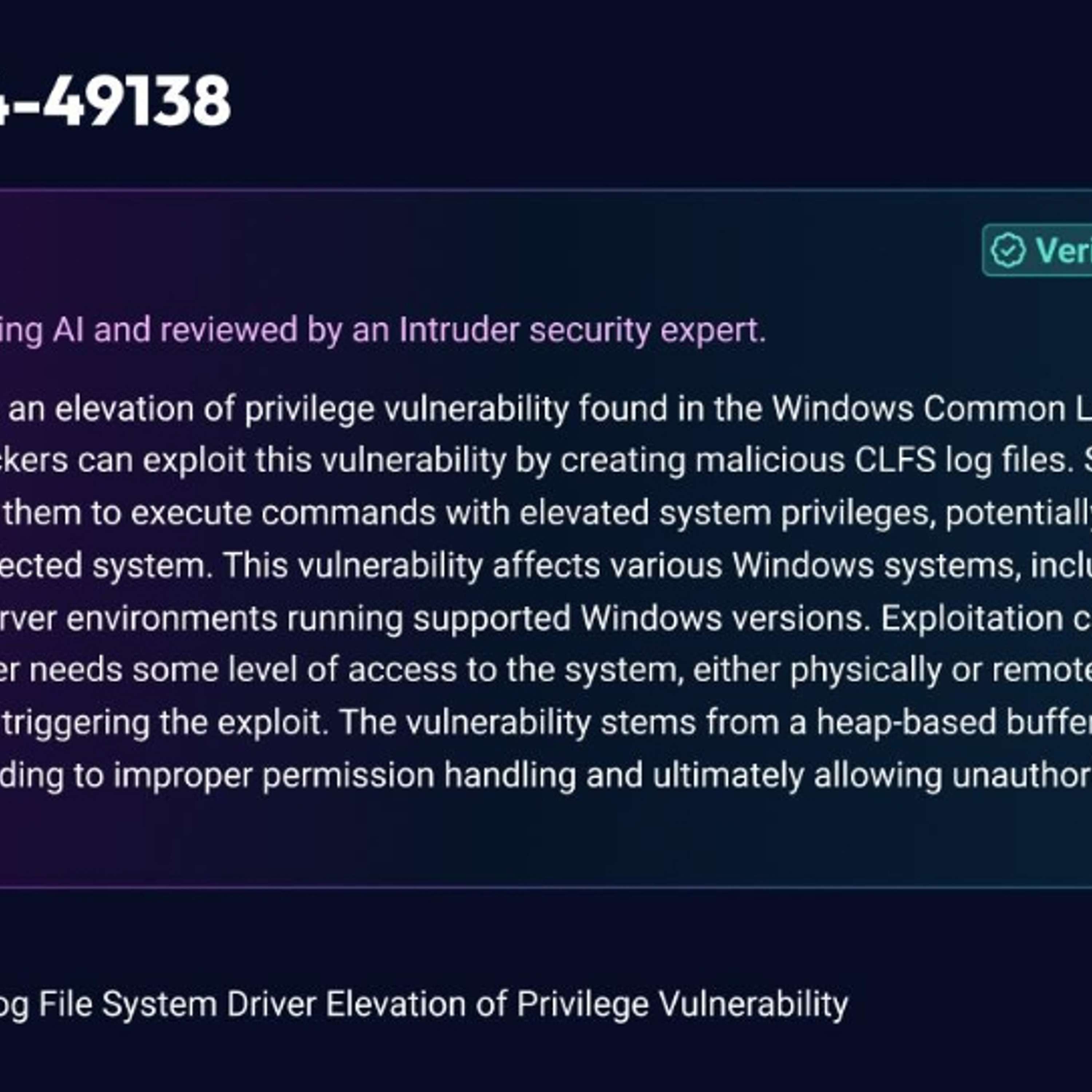 Intruder Enhances Free Vulnerability Intelligence Platform ‘Intel’ With AI-Generated CVE Description