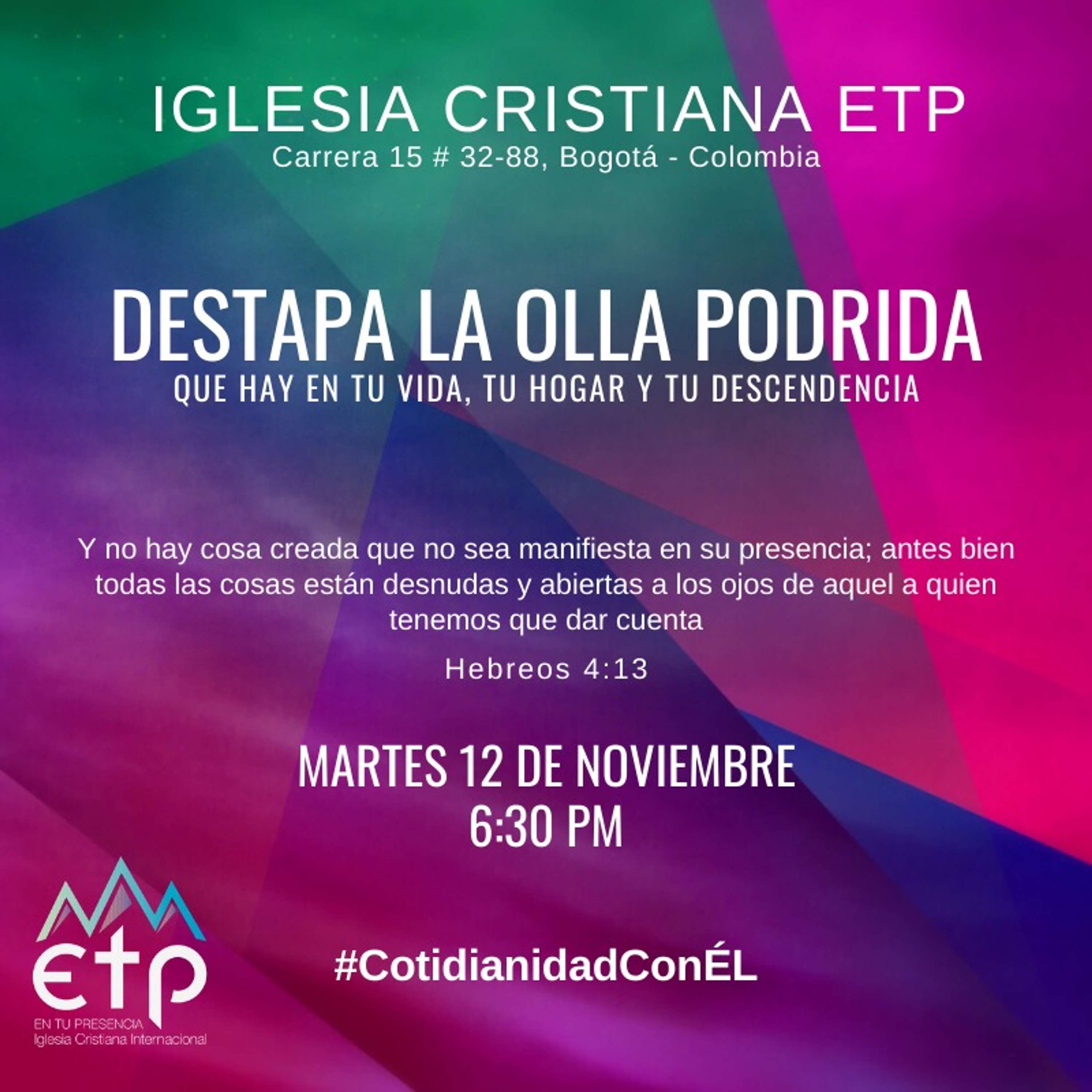 Charlas Pastores Luis Salas y Jeannette Noguera, Iglesia ETP