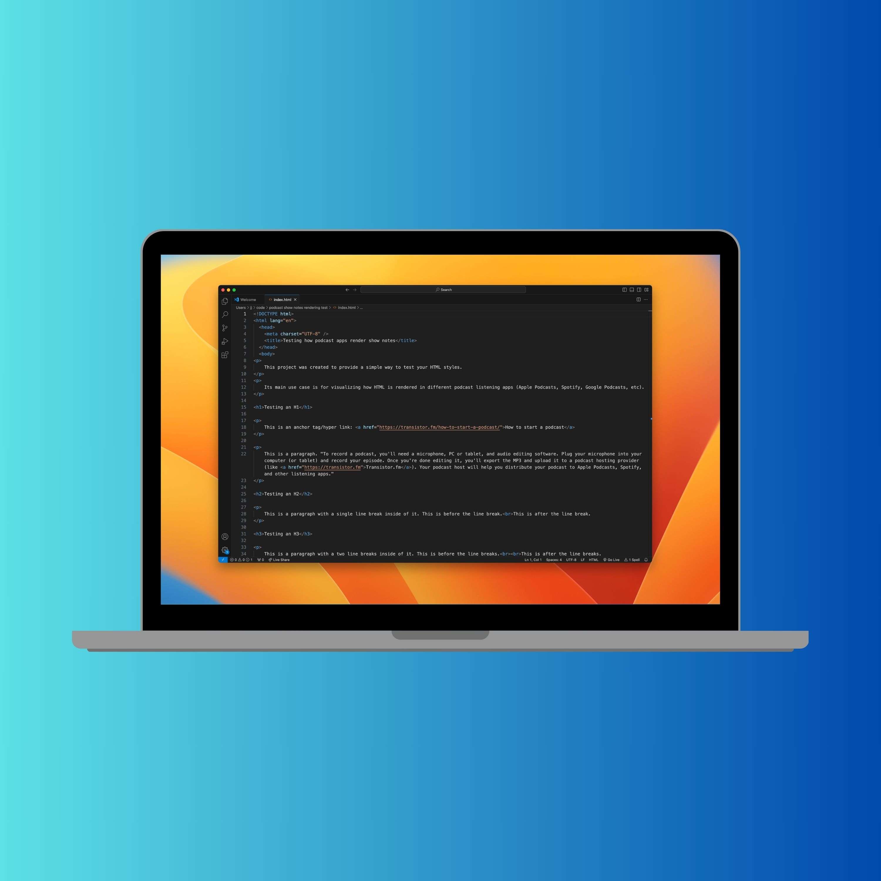 Podcast Show Notes – rendering tests