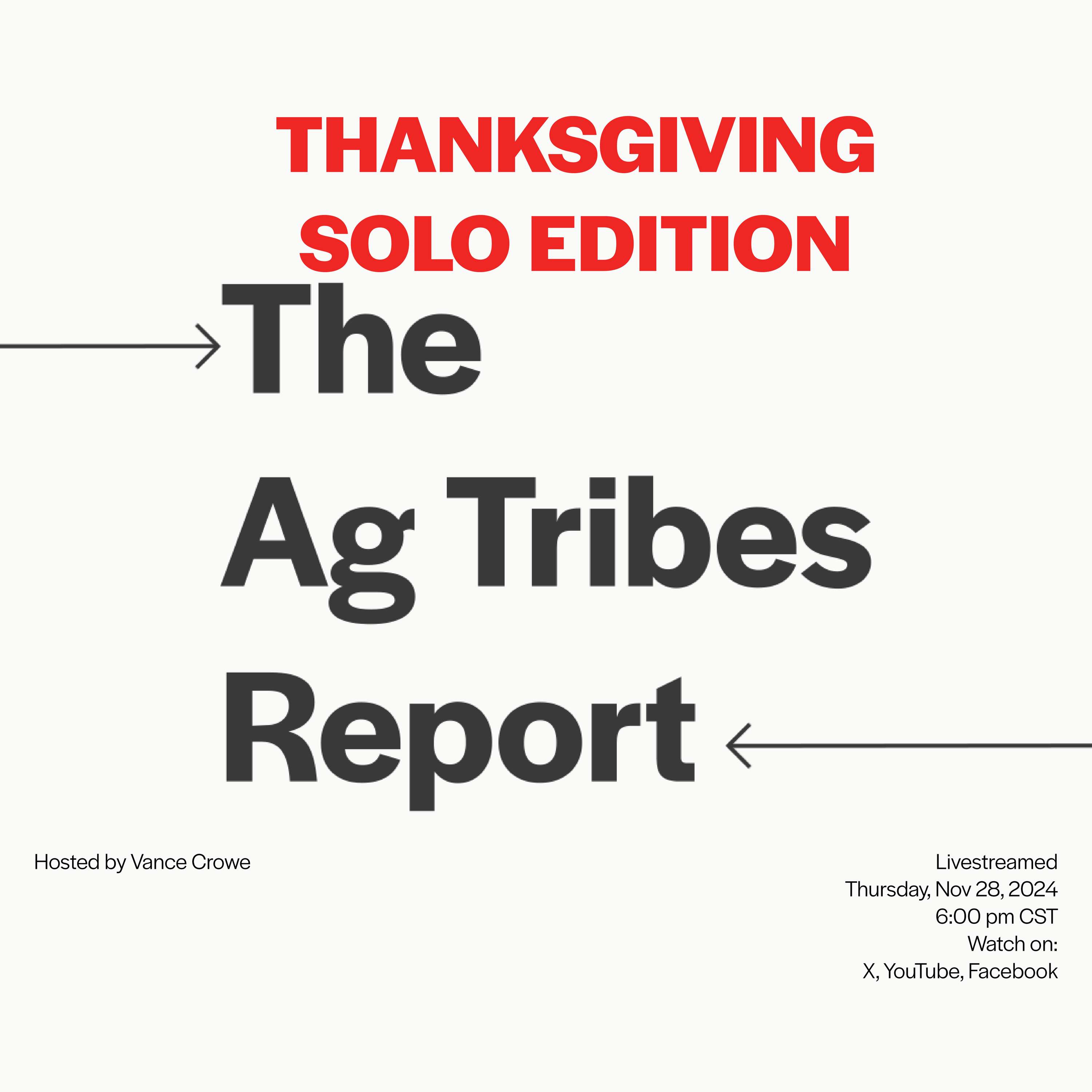 ATR: Send the USDA to Kearney, AFBF vs. Massie, Debanking; Thanksgiving Solo Edition