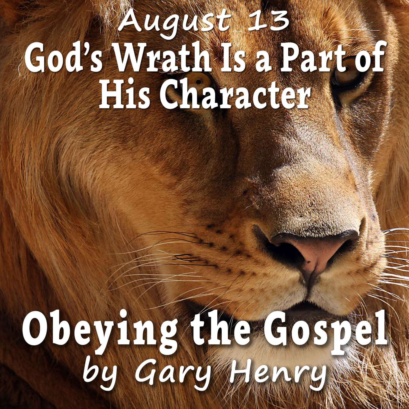 God’s Wrath Is a Part of His Character (August 13)