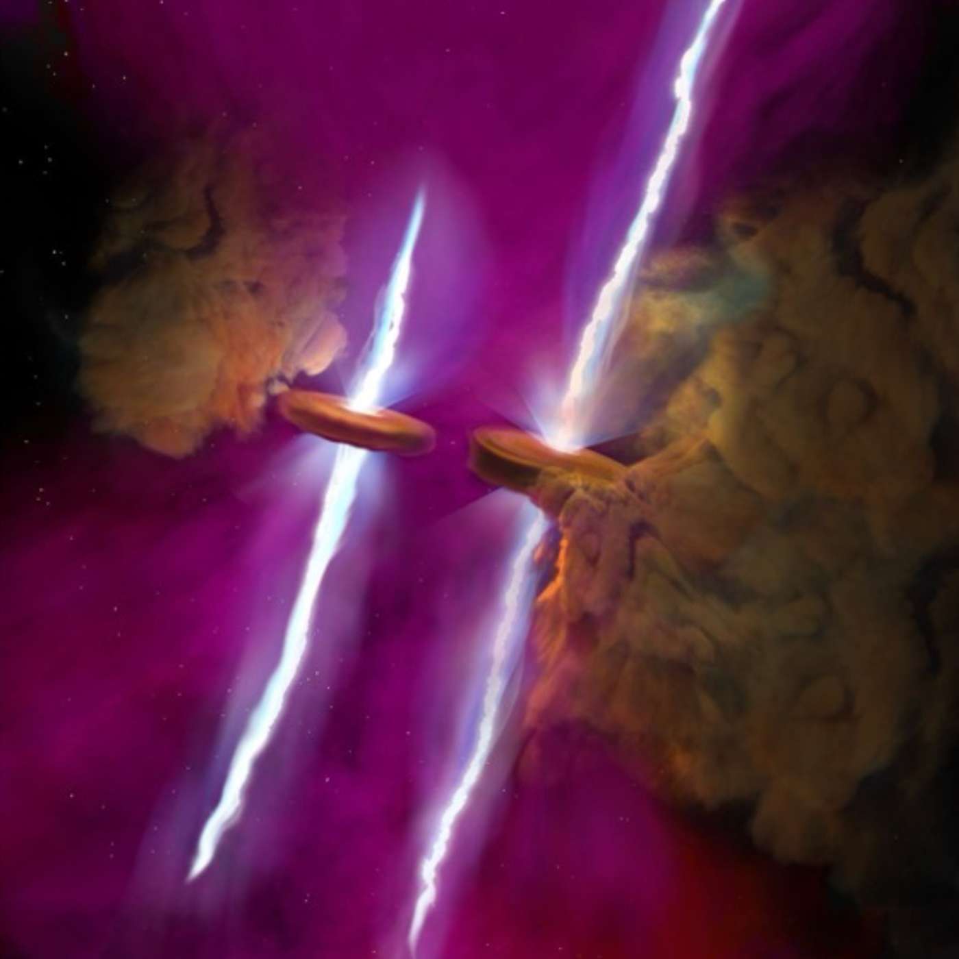 ¡Gemelos! ALMA y JWST descubren discos y chorros paralelos de un par de estrellas jóvenes episode artwork