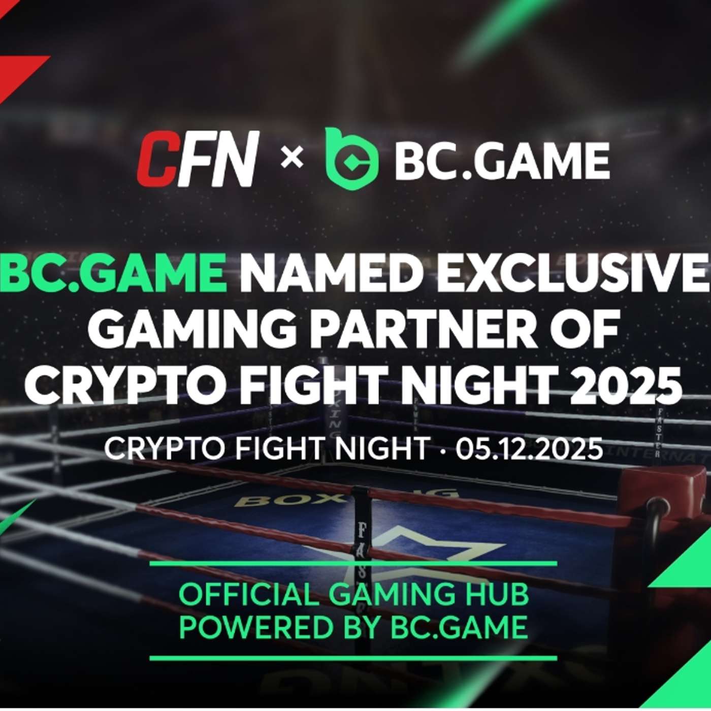 BC.GAME named Exclusive Gaming Partner of Crypto Fight Night 2025
