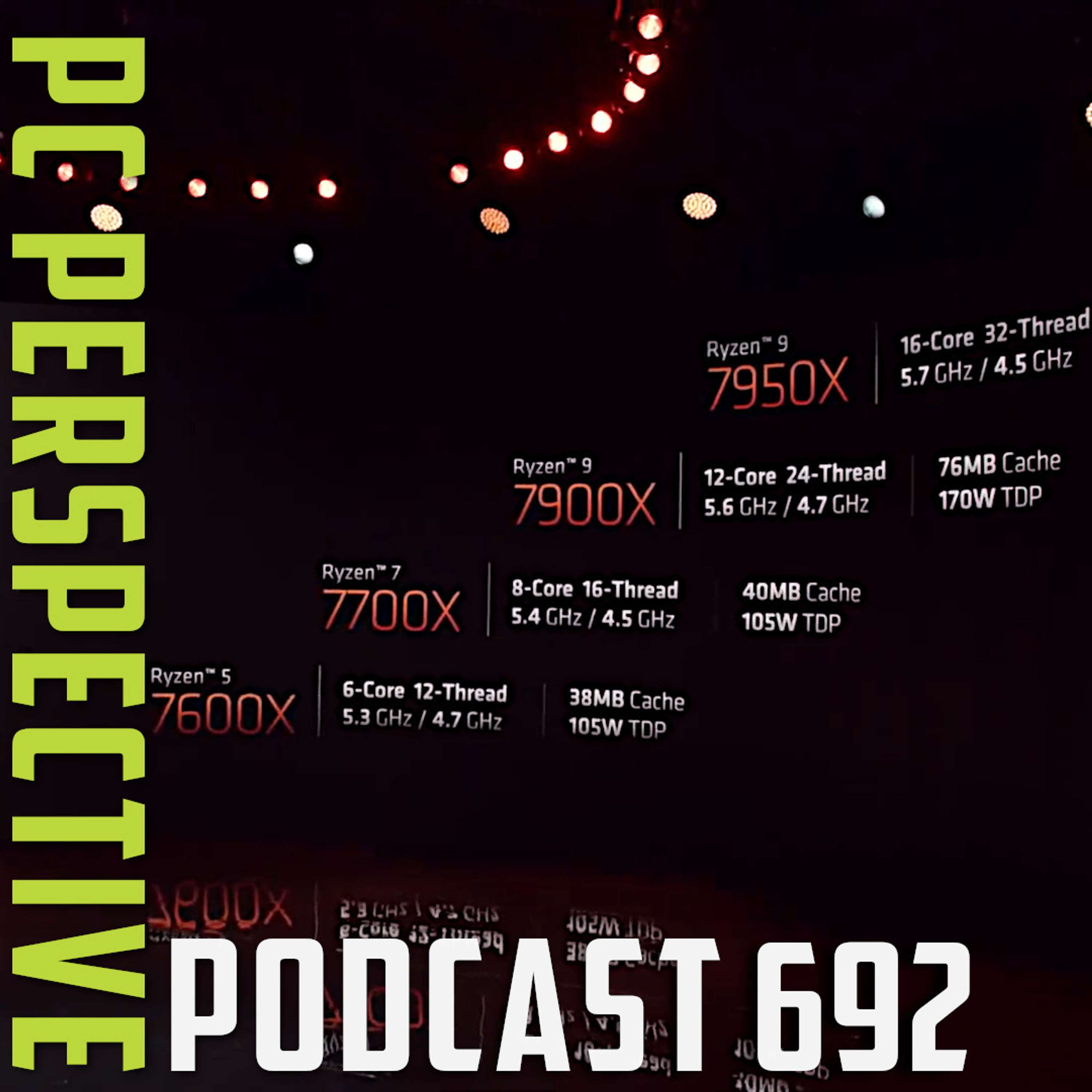 cover of episode Podcast #692 - AMD Ryzen 7000 Specs and Pricing, RTX 4070 Rumors, ARC Does Linux, Right To Repair + MORE