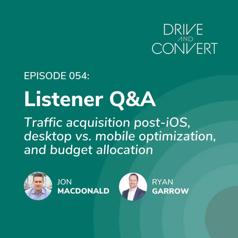 Episode 54: Listener Q&A (Traffic Generation Post-iOS, Mobile vs. Desktop Optimization, and more)