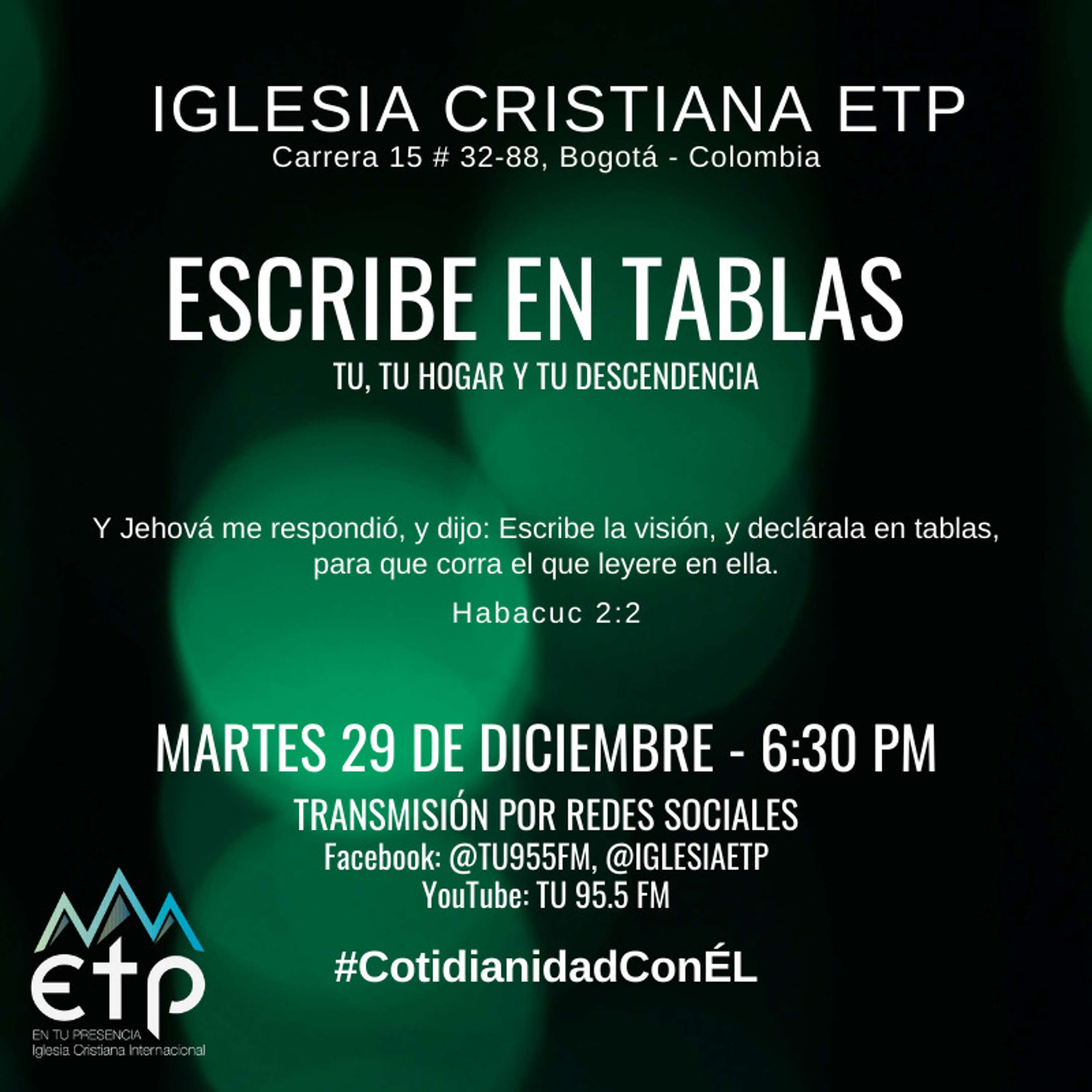 Charlas Pastores Luis Salas y Jeannette Noguera, Iglesia ETP